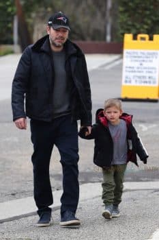 Ben Affleck attends church service with his son Sam on Super Bowl Sunday