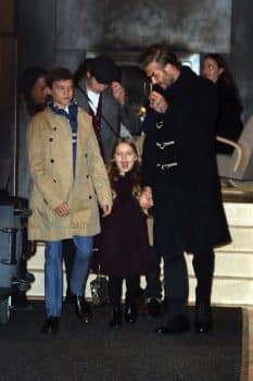 David Beckham and his kids head out to see Victoria Beckham's fashion show 2017
