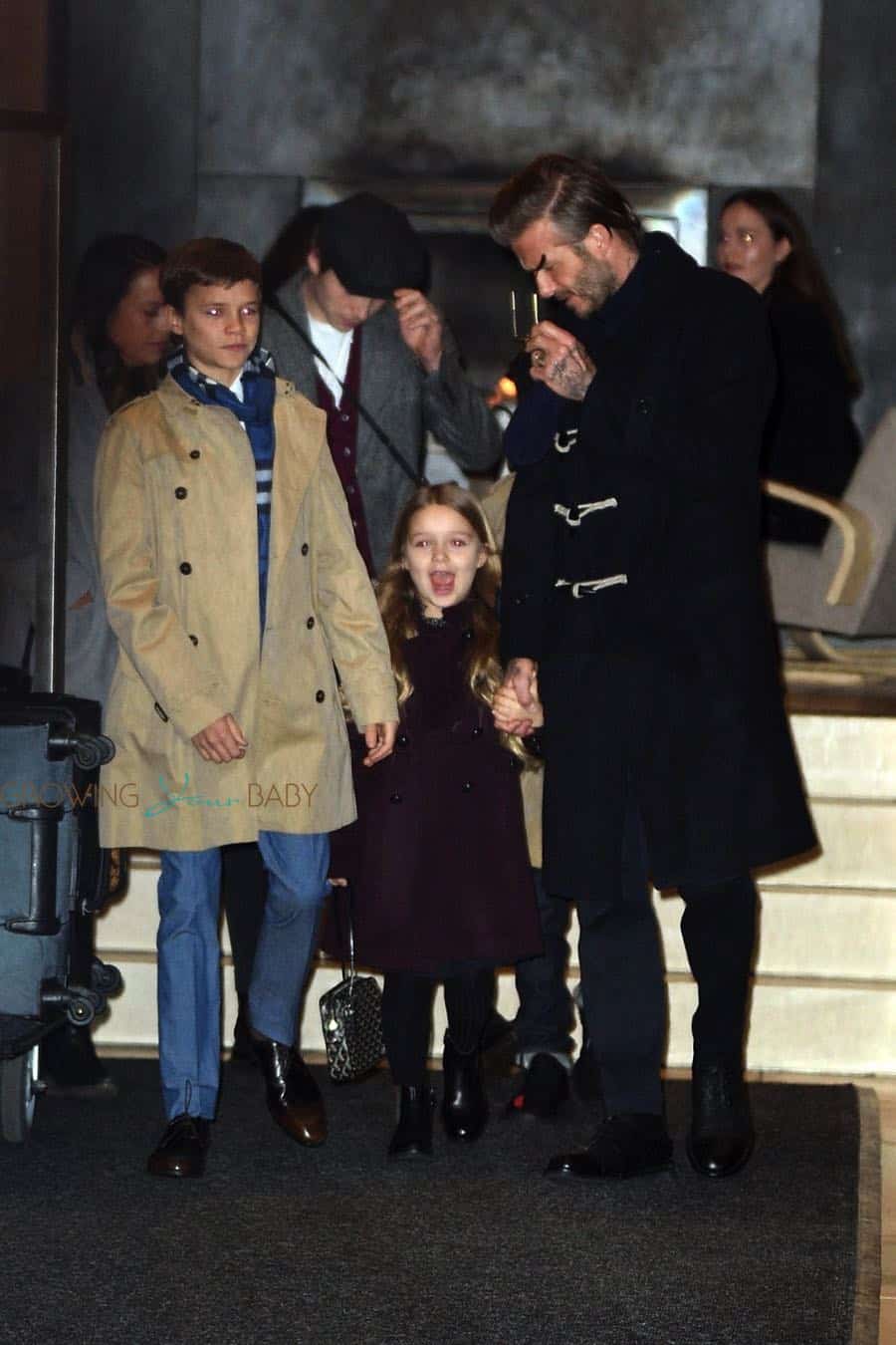 David Beckham and his kids head out to see Victoria Beckham's fashion ...