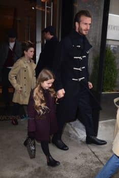 David Beckham and his kids head out to see Victoria Beckham's fashion show
