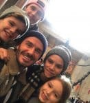 David Beckham kids Brooklyn, Romeo, Cruz and Harper at Museum of natural history