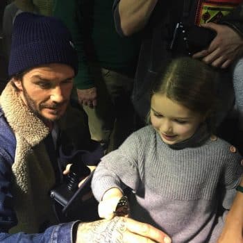 David Beckham with daughter Harper at Museum of natural history