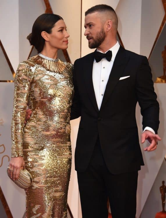 Jessica Biel and Justin Timberlake at the 89th Annual Academy Awards