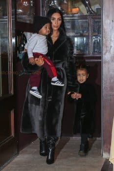 Kim Kardashian Leaves lunch at Cipriani with North West and Saint