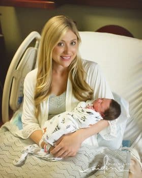 Lauren Struck with her new baby boy