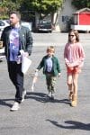 Ben Affleck leaves church with kids Violet and Sam