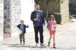 Ben Affleck leaves church with kids Violet and Sam