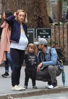 Olivia Wilde & Jason Sudeikis Take A Walk In Washington Square Park with son Otis