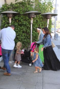 Petra Stunt and Tamara Ecclestone go for a stroll with their daughters in LA