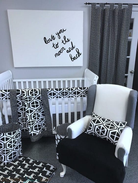 Sweet Kyla Black and white modern nursery collection