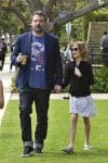 Ben Affleck with daughter Violet leaving church