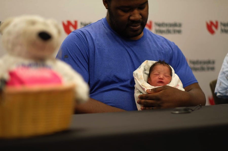 Born at a zoo - Justin Hubbard with baby Drea