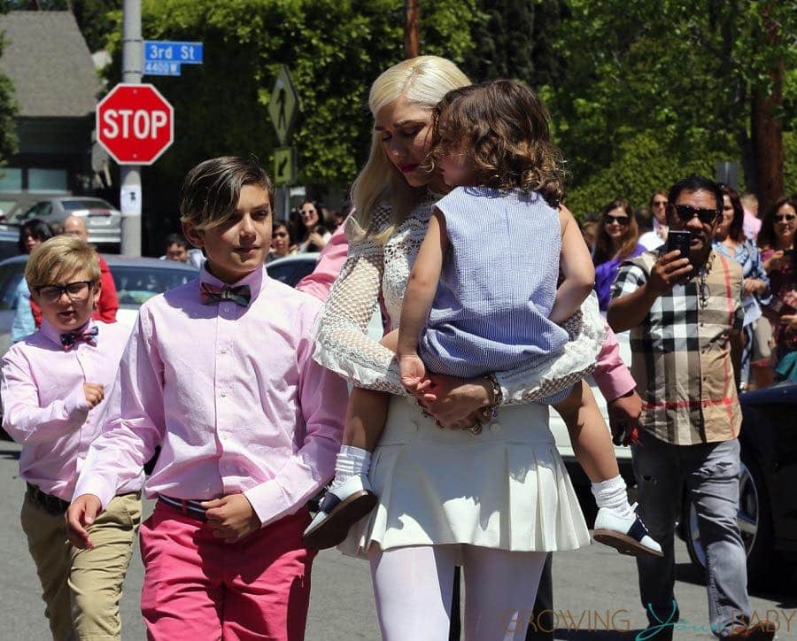 Gwen Stefani leaves Sunday Service with her sons Zuma, Apollo and Kingston Rossdale