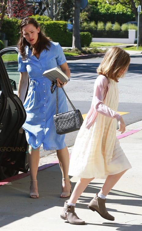 Jennifer Garner arrives at church with her daughter Violet Affleck for Easter Service