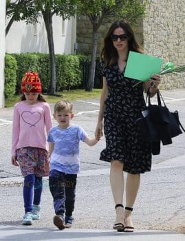 Jennifer Garner leaves church with son Sam and daughter Seraphina