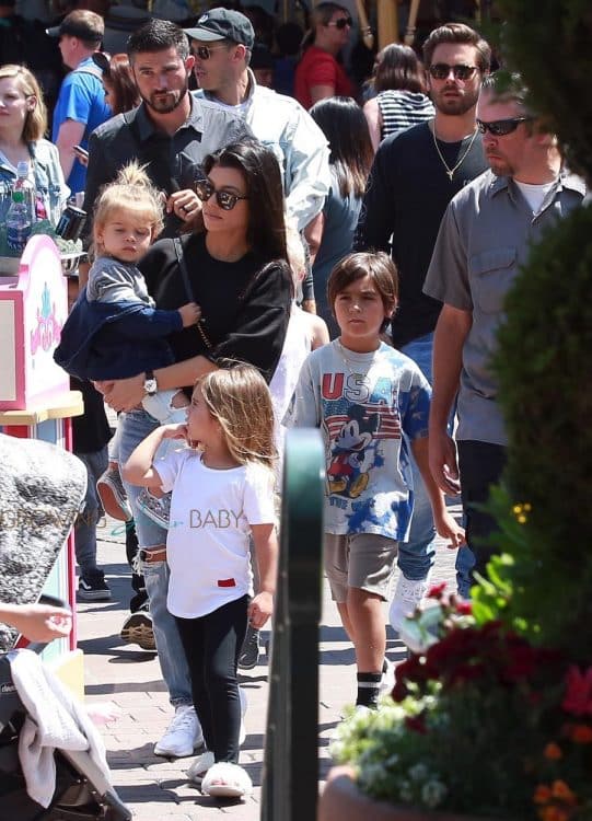Kourtney Kardashian and Scott Disick at Disneyland with kids Mason, Reign and Penelope