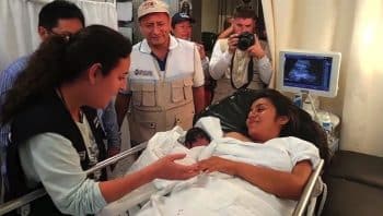 Maria Josefa Pingo Sanchez with new baby Cielo