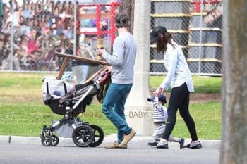 Anne Hathaway, Adam Shulman & their son Johnathon at the Rose Bowl Flea Market for Mother's Day