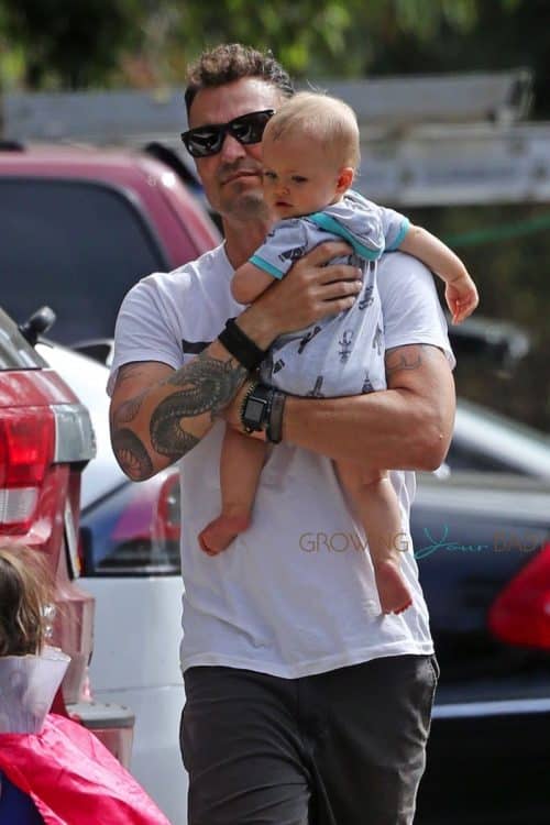 Brian Austin Green with son Journeynleaving Nobu