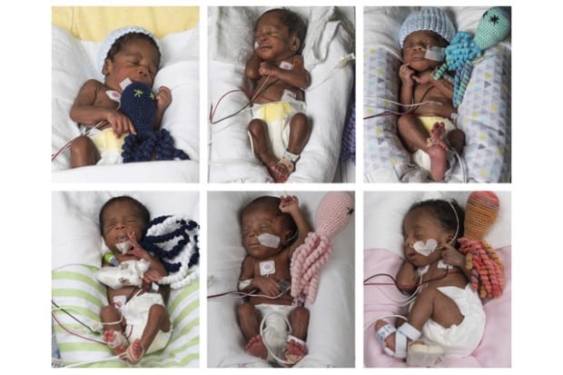 Taiwo sextuplets were born on May 11, 2017 at VCU Medical Center