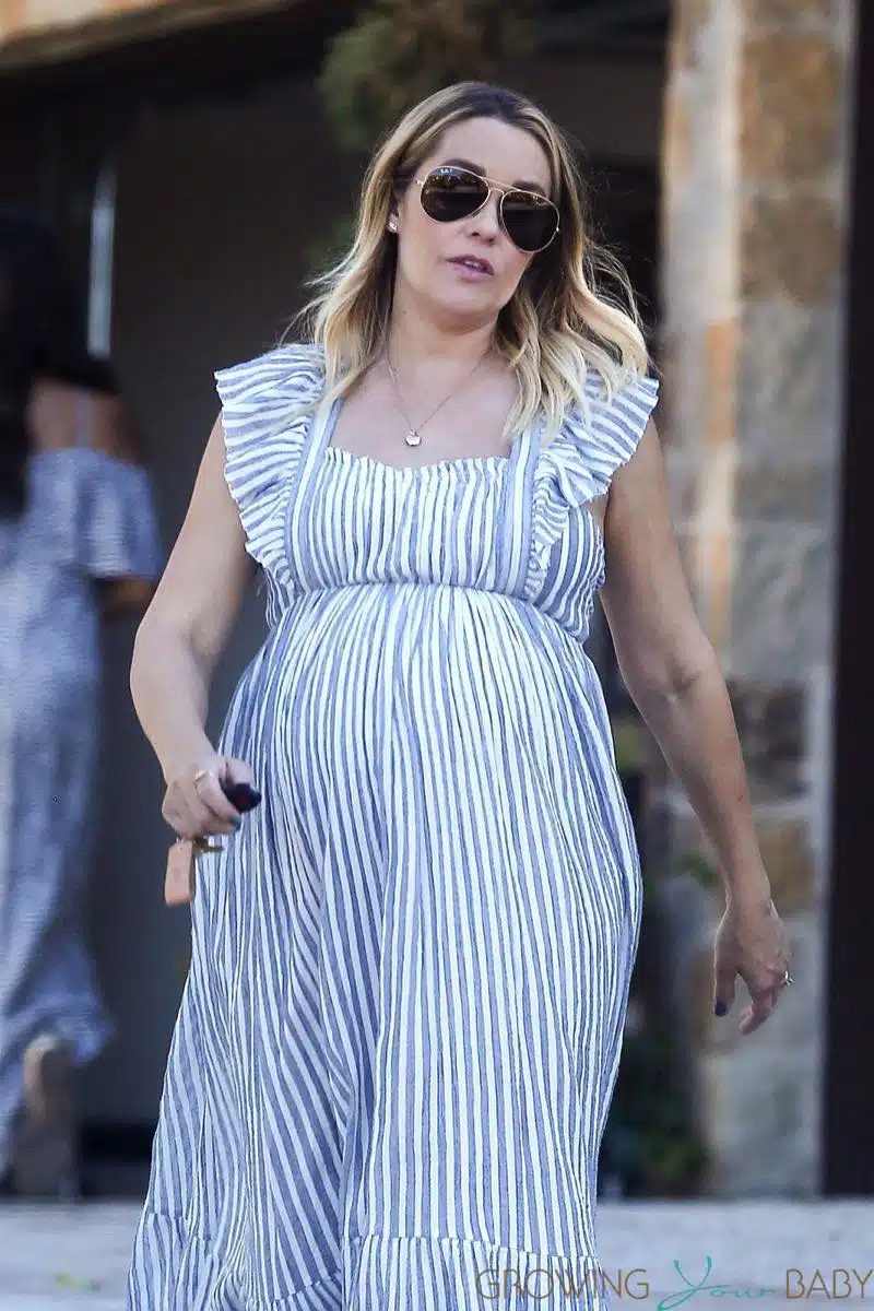 Very Pregnant Lauren Conrad looks ready to pop as she attends her Baby Shower