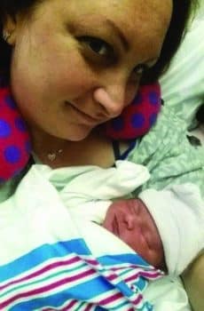 Cristina Penton with newborn Christopher -Spirit Airlines