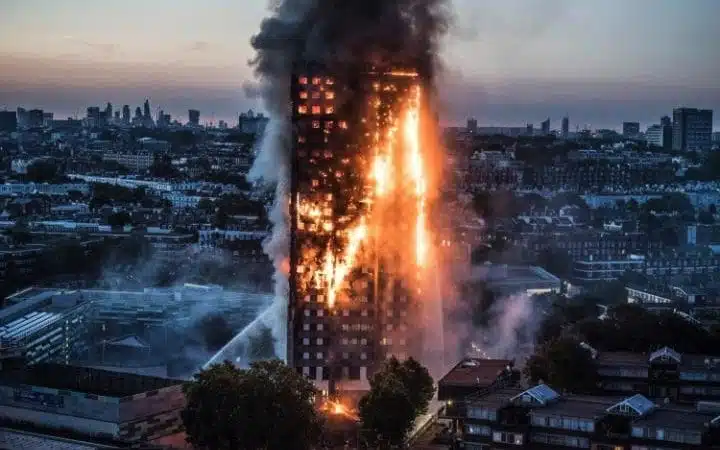 Grenfell Tower in Notting Hill engulfed in flames