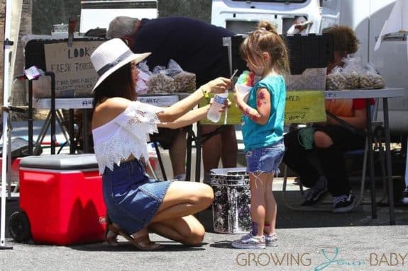 Jenna Dewan Tatum and her daughter Everly Tatum enjoy a day at the farmer's market in LA