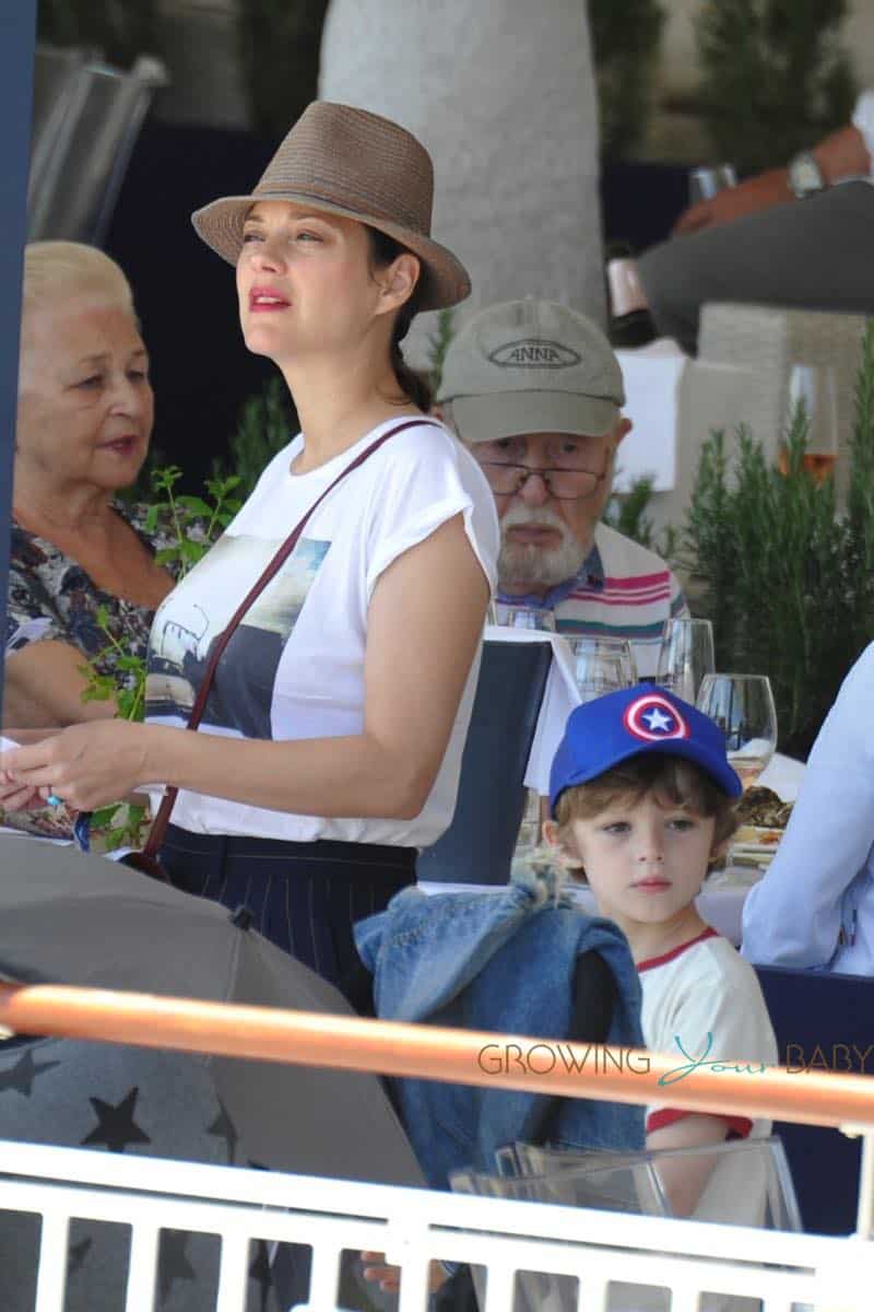 Marion Cotillard with son Marcel Canet at Jumping at the Saint Tropez Athina Onassis Horse Show