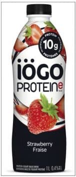 recalled iogo Protein Strawberry Protein Yogurt Based Drink