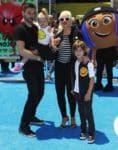 Christina Aguilera, Matthew Rutler with kids Summer and Max Bratman at Emoji movie premiere