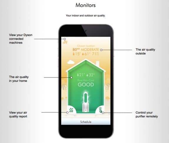 Dyson Pure Hot+Cool Link Air Purifier - App