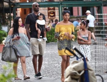Former NBA superstar Kobe Bryant and wife Vanessa enjoying a vacation with their kids Natalia, Gianna, Bianka in Portofino, Italy
