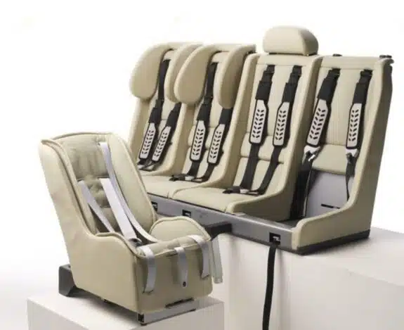 Multimac 4 across car seat unit with minimac baby car seat