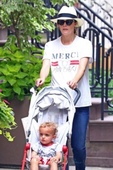 A pregnant Rose Byrne steps out with her son Rocco in NYC