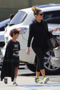 Khloe Kardashian with nephew Mason at Glowzone in LA