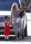 Kim Kardashian West with kids North & Saint West at Glowzone in LA
