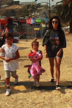Kourtney Kardashian at Malibu Chili Cookout with kids Mason & Penelope Disick