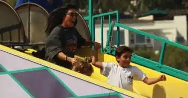 Kourtney Kardashian at Malibu Chili Cookout with kids Mason and Penelope Disick
