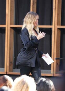 Pregnant Khloe Kardashian arrives at Nordstrom for a "Good American" event