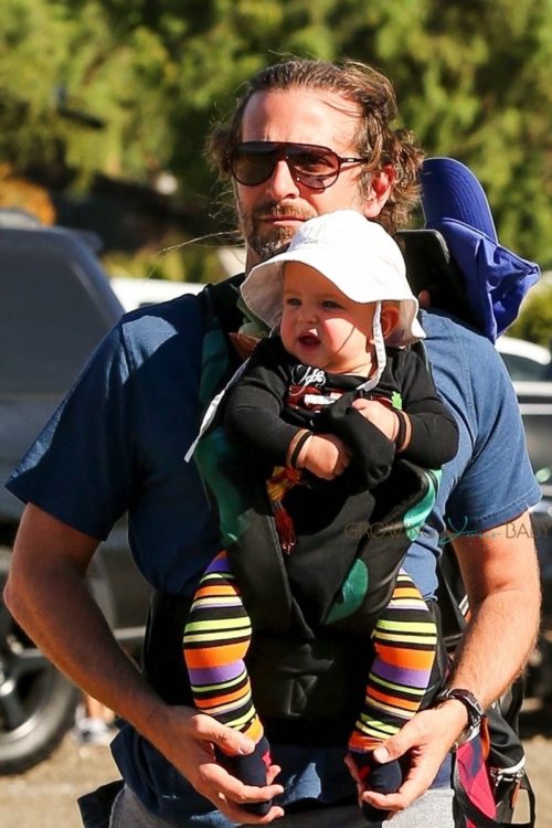 Bradley Cooper, Irina Shayk, Lea De Seine Shayk Cooper at Underwood farms - CYbex Yema carrier