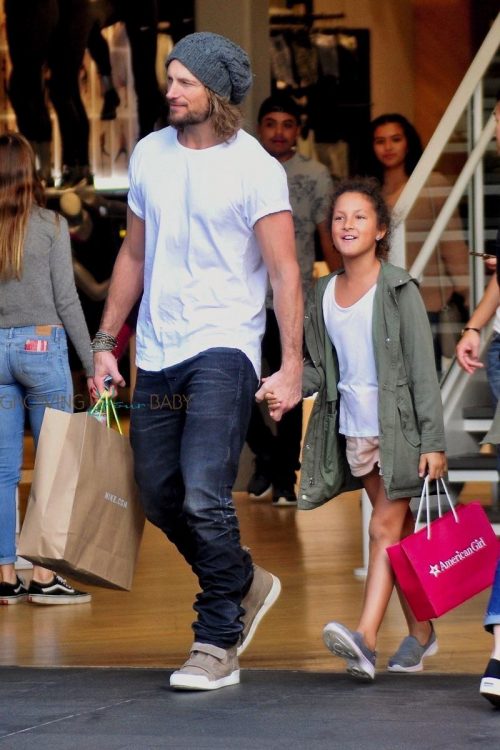 Gabriel Aubry enjoys an afternoon of shopping with daughter Nahla