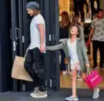 Gabriel Aubry enjoys an afternoon of shopping with daughter Nahla at the Grove