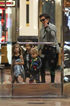 Kris Jenner takes her grandkids North, Penelope and Reign to the movies in Calabasas