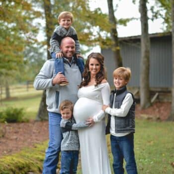 Courtney and Eric Waldrop with their kids