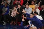 Katie Holmes and her daughter Suri enjoy the Knicks vs Oklahoma City Thunder game