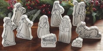 One Holiday Lane Wooden Coloring Nativity Set - kid friendly