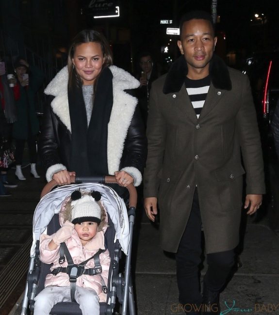 Chrissy Teigen and John Legend take Luna out for Lure Fishbar