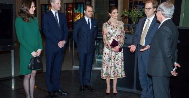 Crown Princess Victoria Prince William, Kate Middleton, Duke and Duchess of Cambridge with Crown Princess Victoria and Prince Daniel visit the Nobel Museum