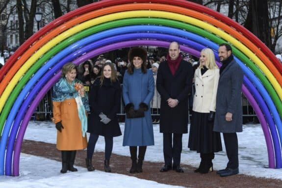 Kate Middleton shows off her growing baby bump while visiting Norway with Prince William